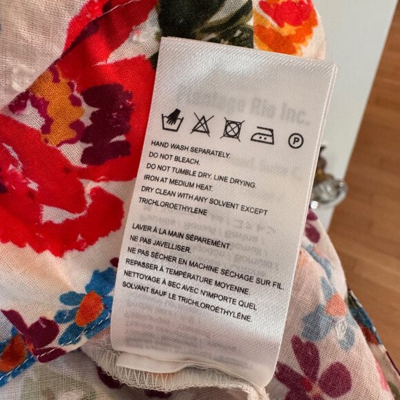 Farm Rio XS Spring Bananas Pintuck Blouse Colorful - Picture 5 of 10